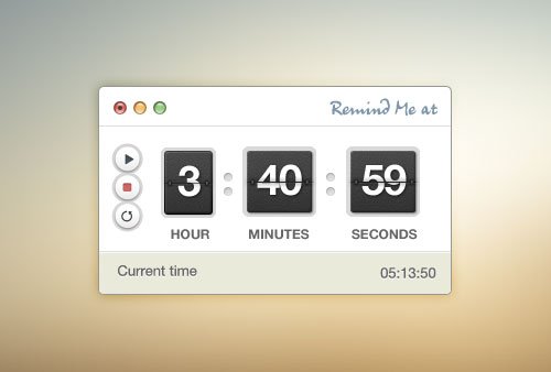 Timer/Stopwatch PSD Interface