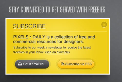 Yellow Subscribe Box PSD