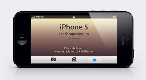 iPhone 5 Psd Landscape Mockup