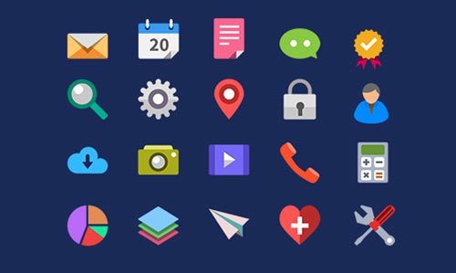 20 Flat PSD Icons