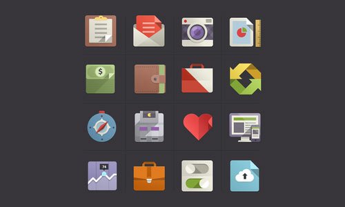 Flat Design Icons Set Vol2