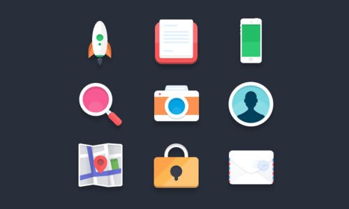 Flat Icons PSD 2