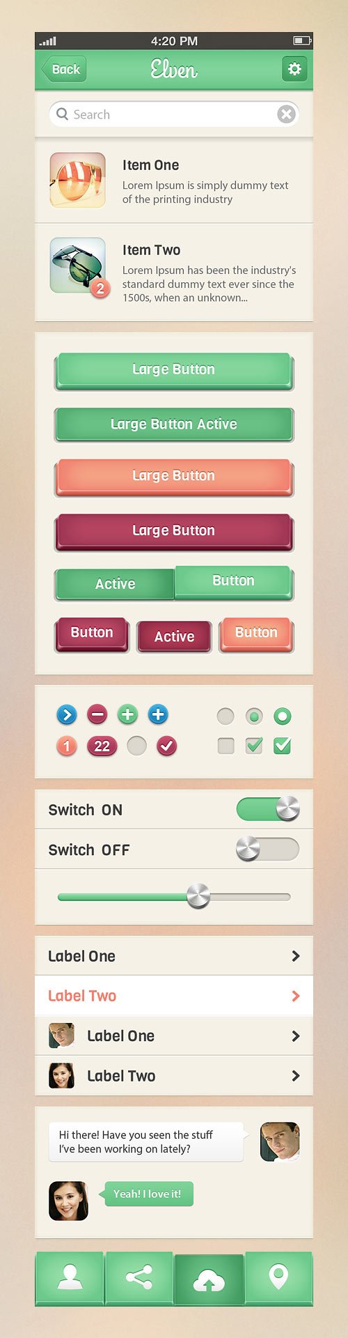 Elven iPhone App UI Kit