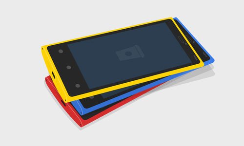 Free PSD - Flat NOKIA Lumia 920 3D MockUp