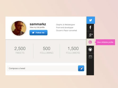 Profile Card Interface PSD