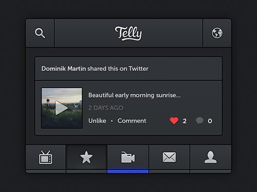 Telly iPhone App PSD