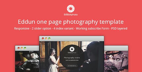 Eddun Photo One Page Photography Template