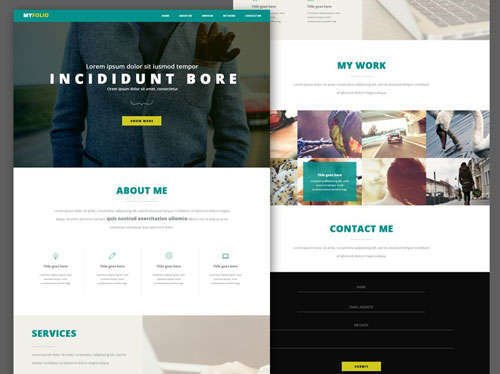 Free PSD for Single Page Portfolio