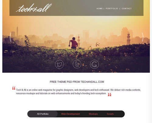 One Page Portfolio Psd Template