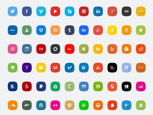 60 Social Media Icons Set
