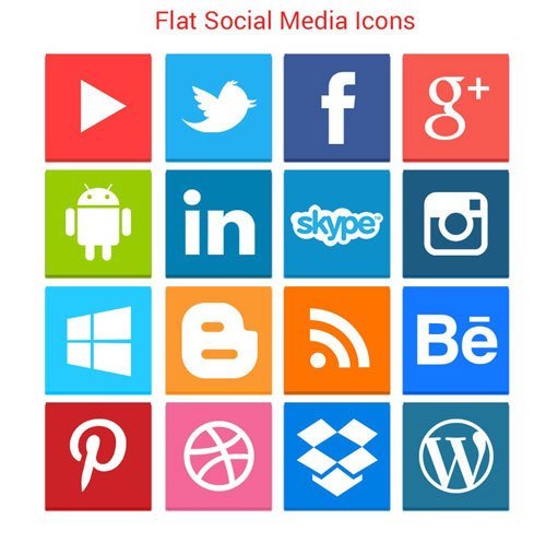 Flat Social Media Icon