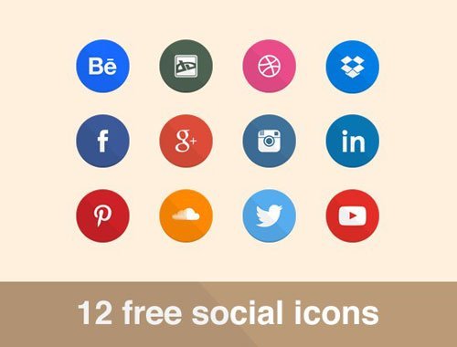 12 Free Flat Social Icons