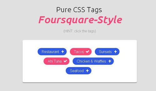 Pure Css Tags Foursquare Style
