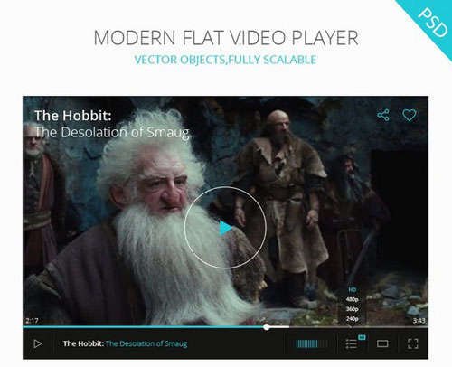 PSD Video Player UI