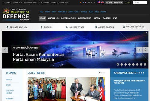 Ministry Of Defence Malaysia Official Portal 
