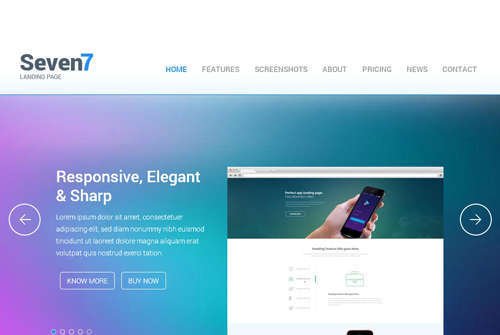 Seven7 Landing Page Flat Bootstrap Responsive Web Template