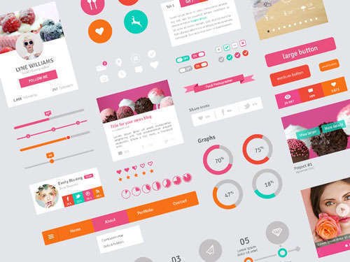 Flat Design User Interface Elements