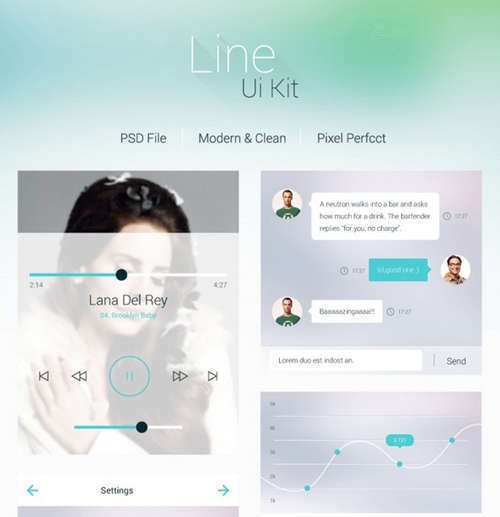 Line Flat Mobile Ui Kit